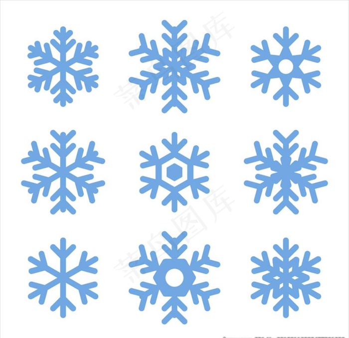 卡通雪花 插画雪花 手绘雪花图片ai矢量模版下载