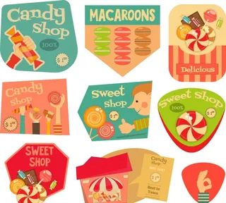 复古糖果标签图片
