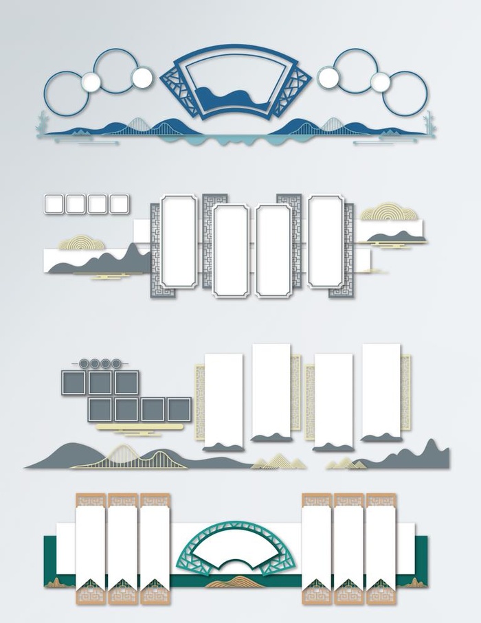 中国风文化墙模板图片ai矢量模版下载