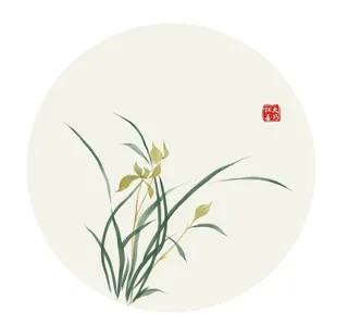 兰花 扇面小品手绘国画图片