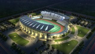 体育场夜景景观效果图图片