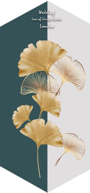 菱形银杏叶装饰画图片