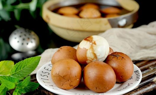 茶叶蛋特写图 图片