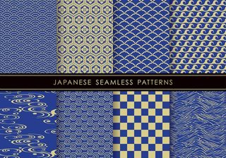 几何抽象复古日式背景底纹图片