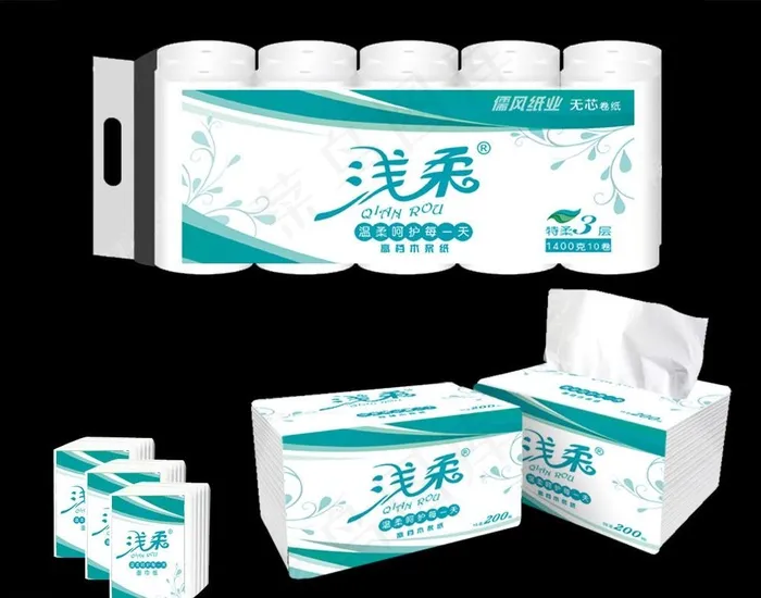 卫生纸包装（平面图）图片(2362x1014)psd模版下载