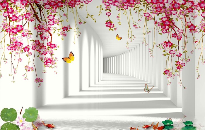 3D简约壁画 花 花朵图片