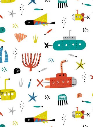 循环卡通图案 海洋元素图片