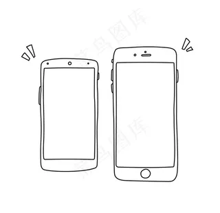 手绘矢量手机模型图片