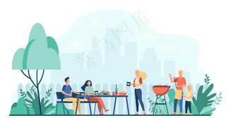 聚餐 野餐 矢量 插画 聚会图片