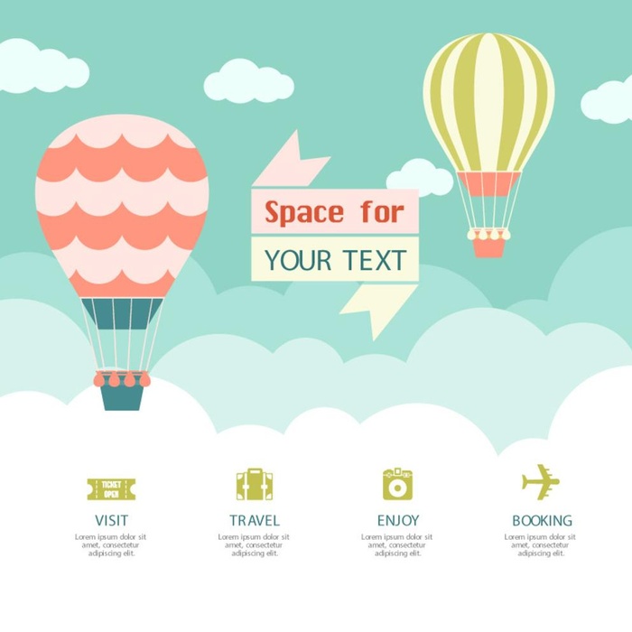 热汽球矢量素材图片