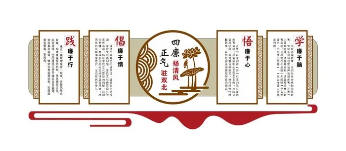 廉政文化墙图片cdr矢量模版下载