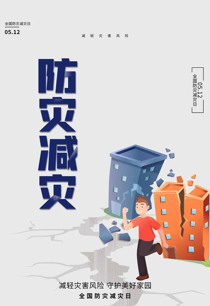全国防灾减灾日公益宣传海报图片(3543x5315)psd模版下载