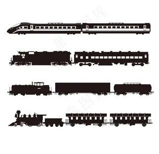 火车剪影图片