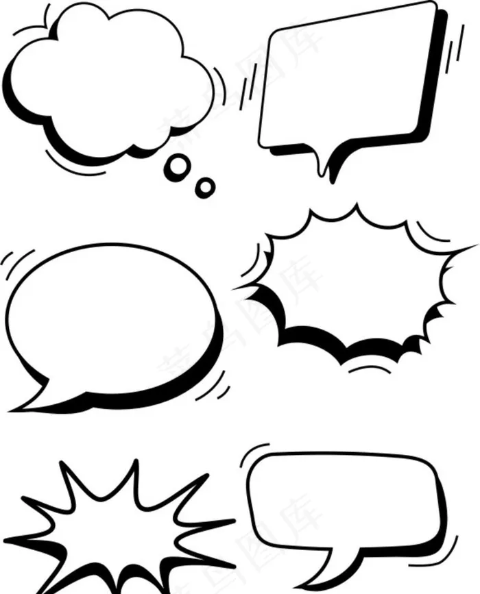 手绘漫画爆炸对话框图片cdr矢量模版下载