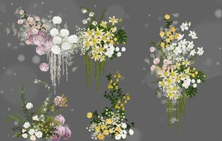 婚礼小清新花艺手绘素材图片