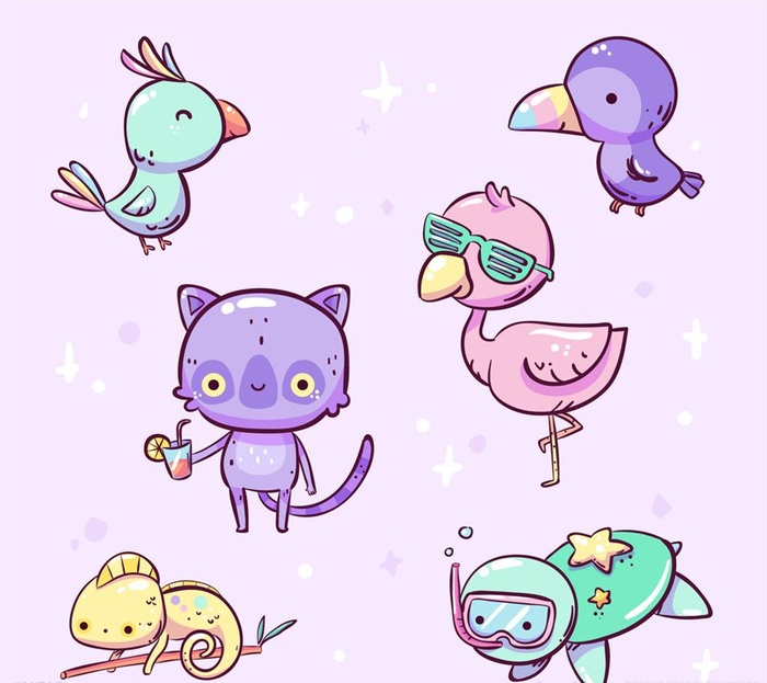 彩色卡通动物图片