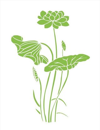 矢量雕刻荷花图片