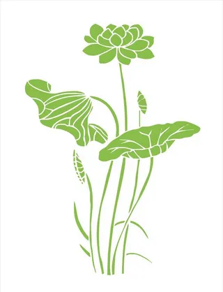 矢量雕刻荷花图片