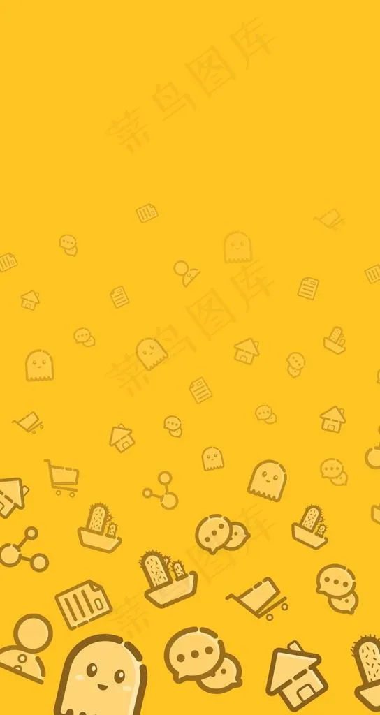 黄色卡通背景图片psd模版下载