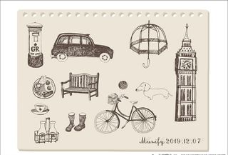 英国图案素描画图片