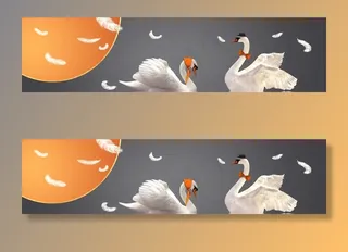 唯美天鹅羽毛床头画图片