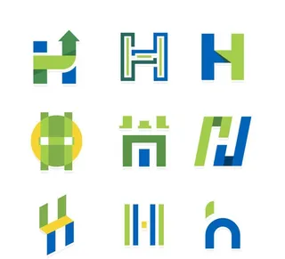 9款创意大写字母h标志矢量图图片