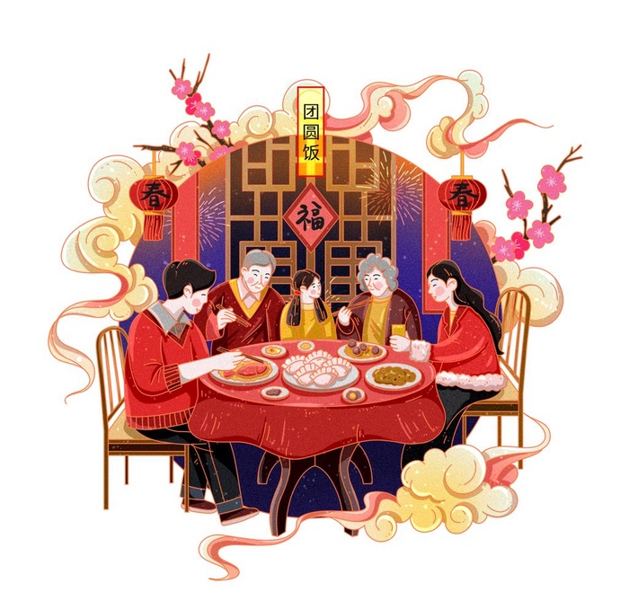 新年习俗图片(2000x2000)psd模版下载