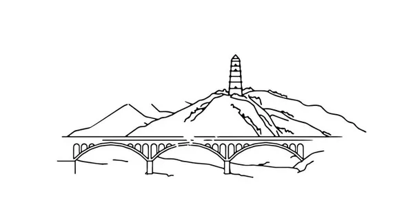 手绘版宝塔山图片 手绘版宝塔山图片