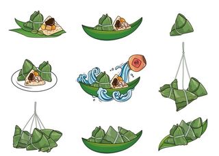 手绘粽子插画图片