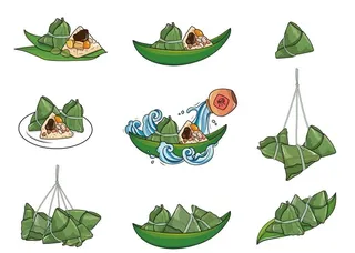 手绘粽子插画图片