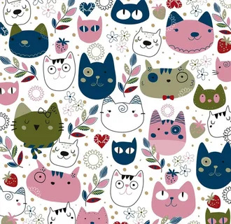 可爱卡通矢量猫图片