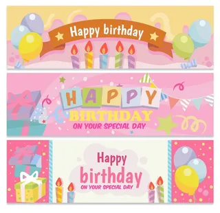 手绘生日横幅图片