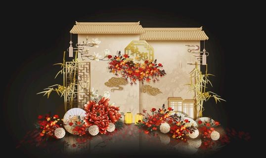 新中式婚礼迎宾区图片 新中式婚礼迎宾区图片