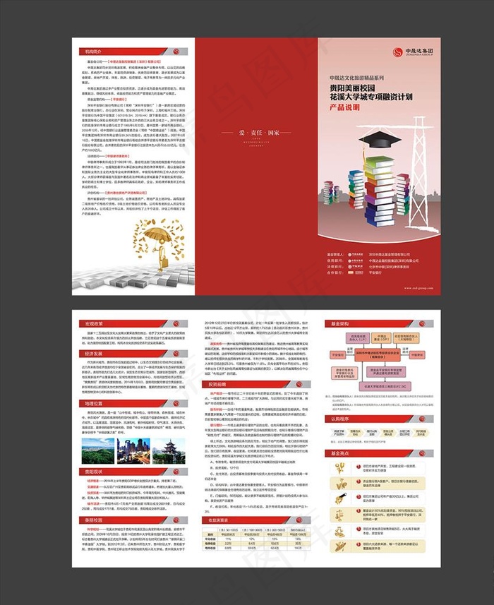 投资理财三折页图片cdr矢量模版下载
