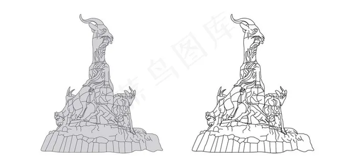 广东地标广州五羊石雕五羊石像图片