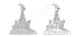 广东地标广州五羊石雕五羊石像图片