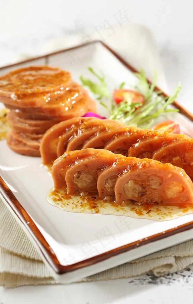 美食糯米藕摄影图图片