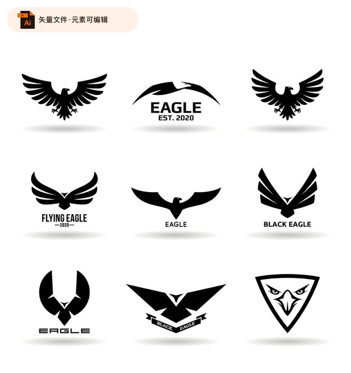 老鹰logo矢量素材图片