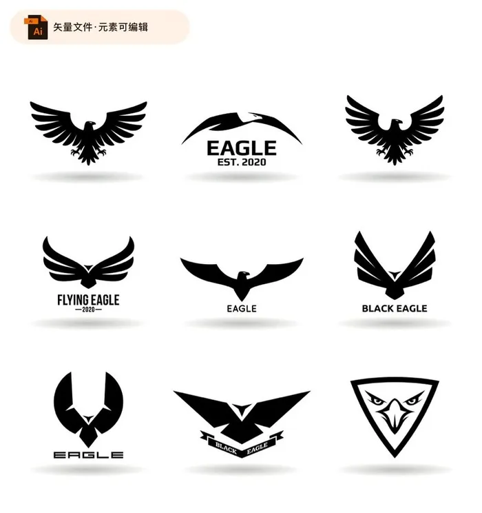 老鹰logo矢量素材图片ai矢量模版下载