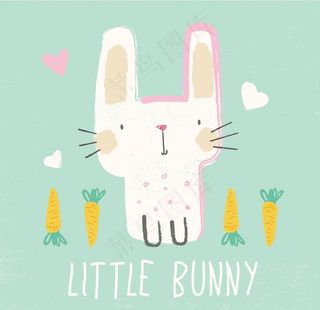 手绘卡通兔子图片