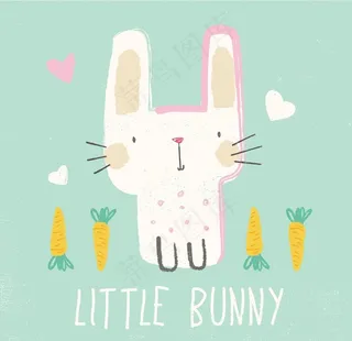 手绘卡通兔子图片