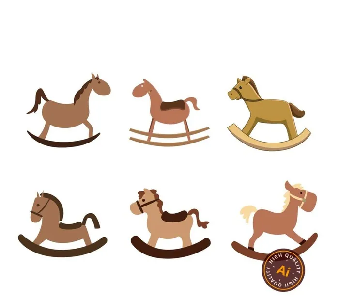 摇摇马图片ai矢量模版下载