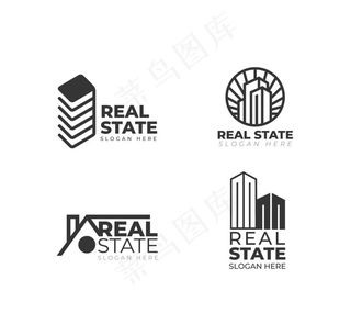 抽象黑色房地产标志图片