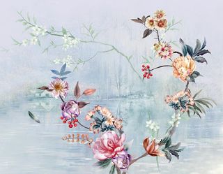 数码印花小碎花抽象花卉水彩花图片