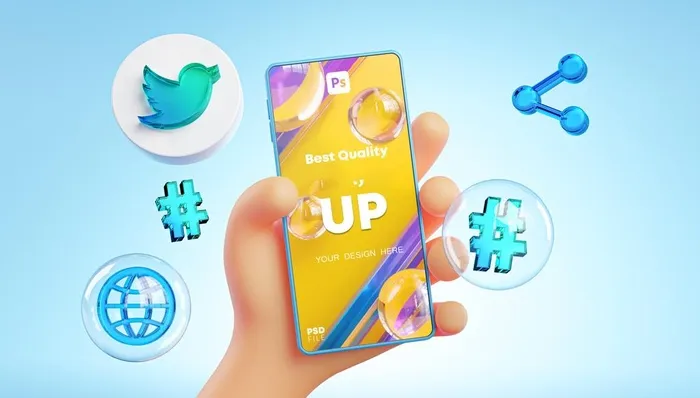 手持手机图片(5000x3000)psd模版下载