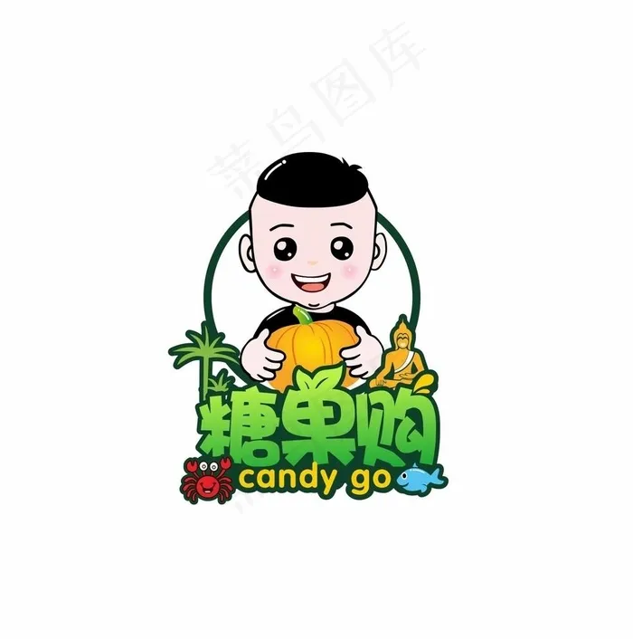卡通人  水果标志图片cdr矢量模版下载
