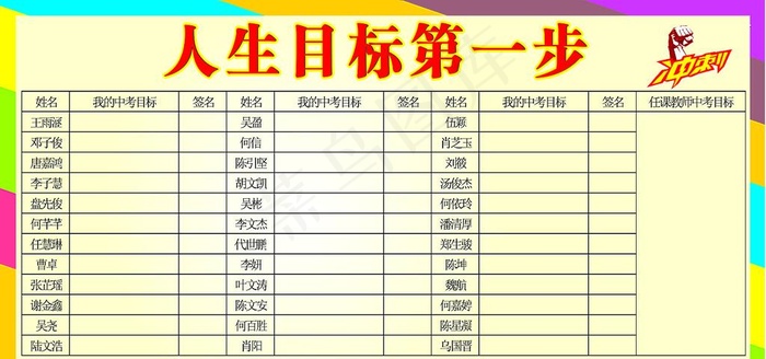 中考高考目标冲刺签名图片