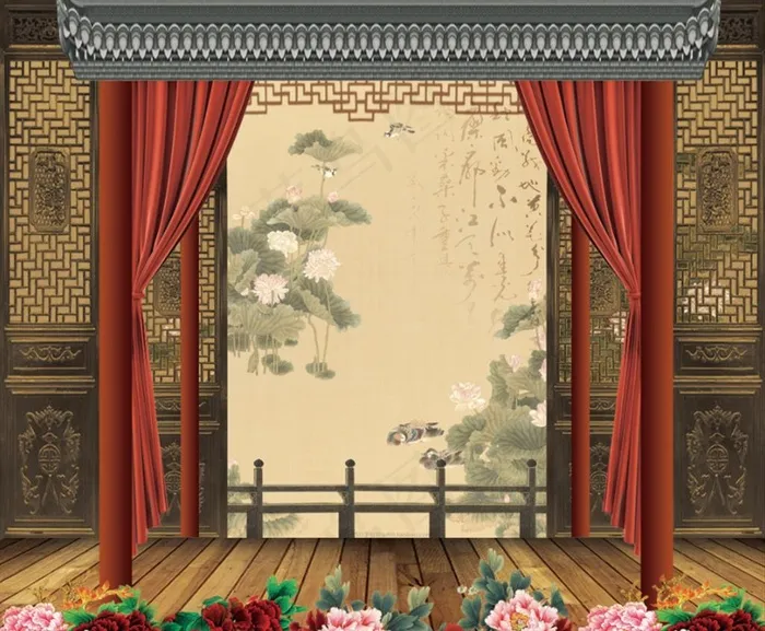 京剧戏曲背景板图片psd模版下载