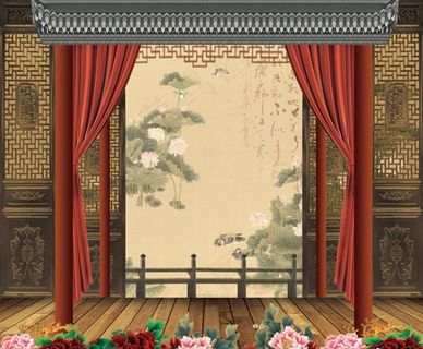 京剧戏曲背景板图片