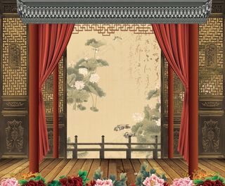 京剧戏曲背景板图片